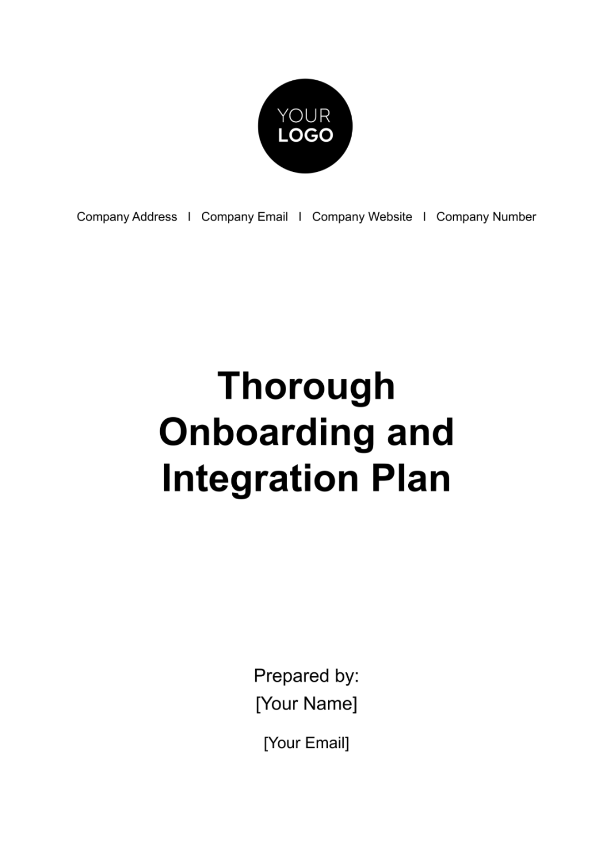 Thorough Onboarding and Integration Plan HR Template - Edit Online & Download