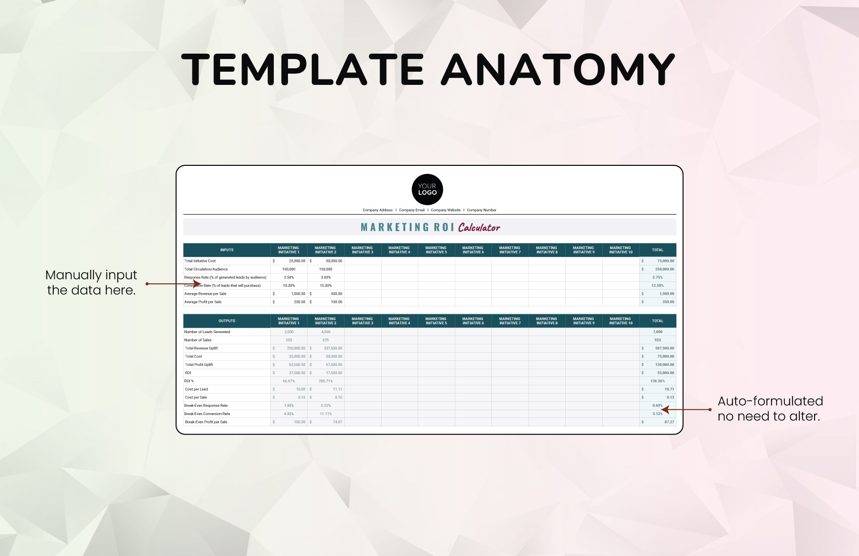 Marketing ROI Calculator Template