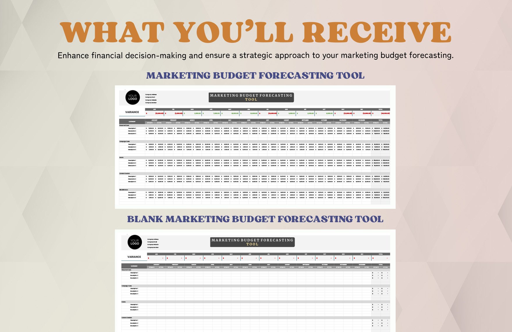Marketing Budget Forecasting Tool Template