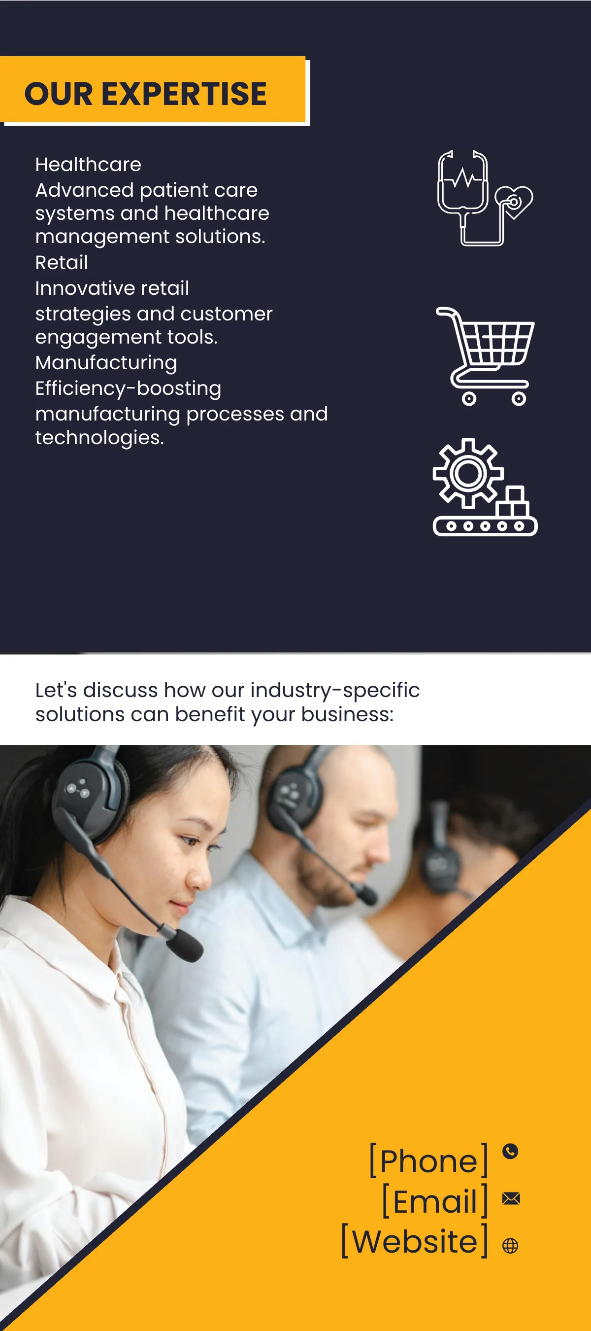 Free Industry-Specific Solutions Rack Card Template to Edit Online