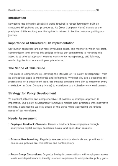 Free Guide to Implementing HR Policies and Procedures Template to Edit Online