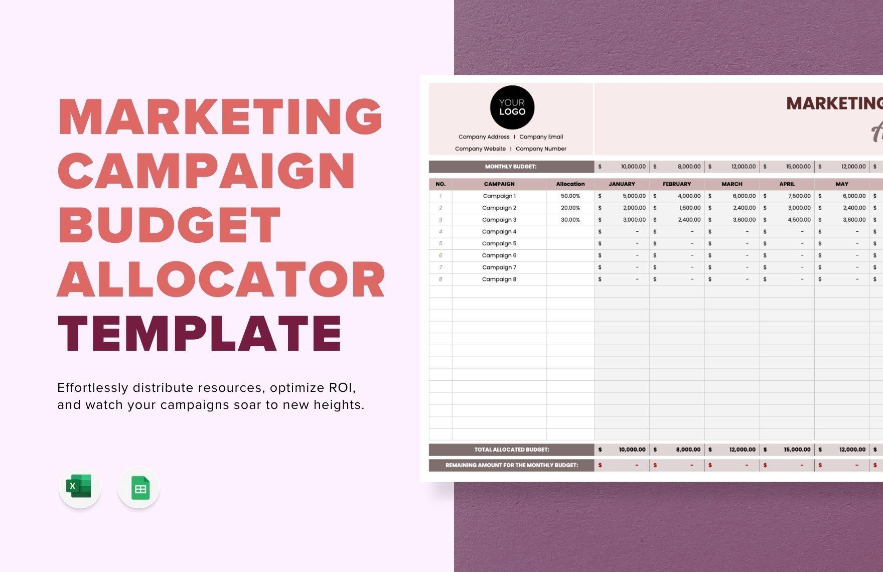 Marketing Campaign Budget Allocator Template