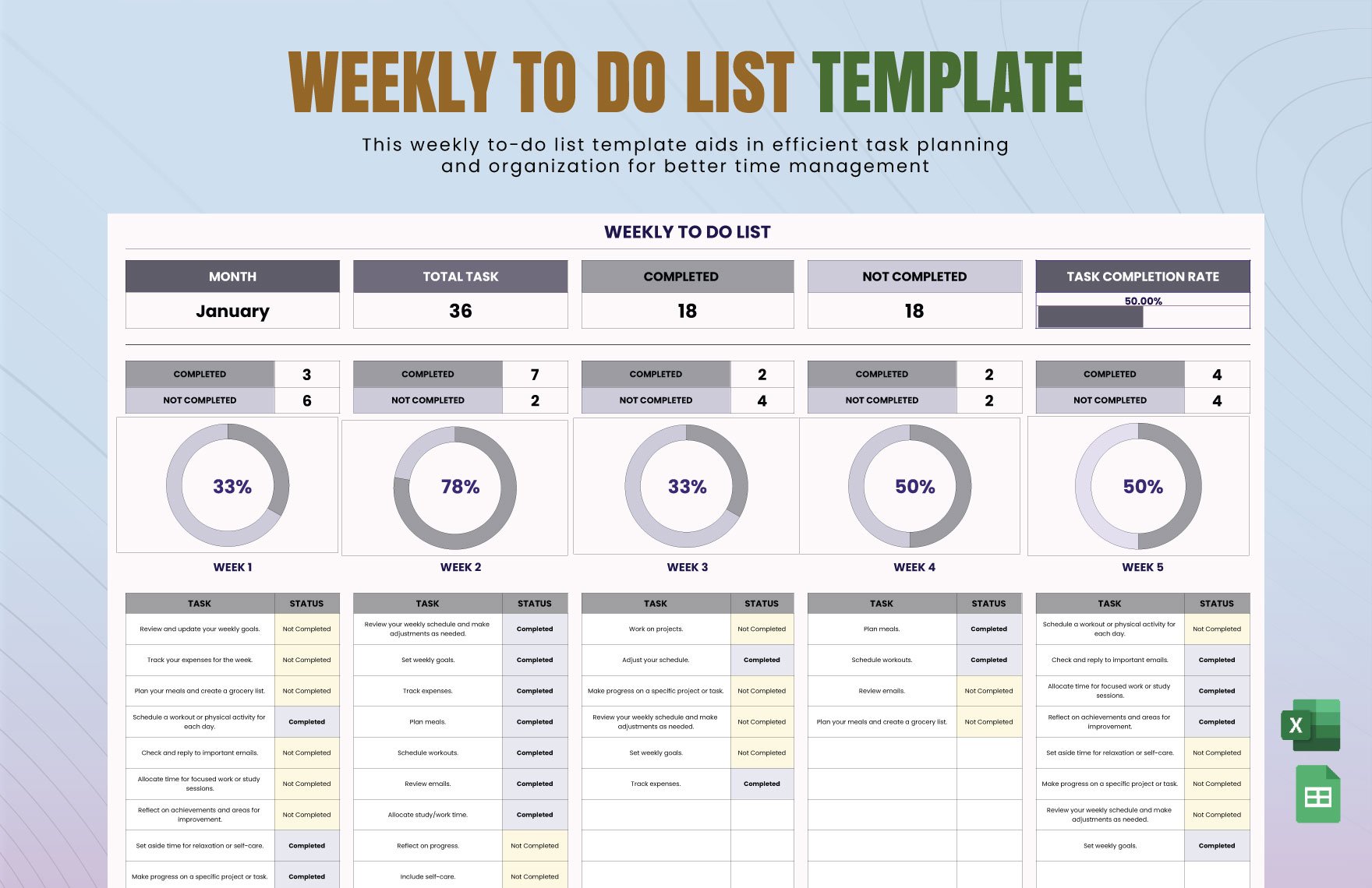 Weekly To Do List Template
