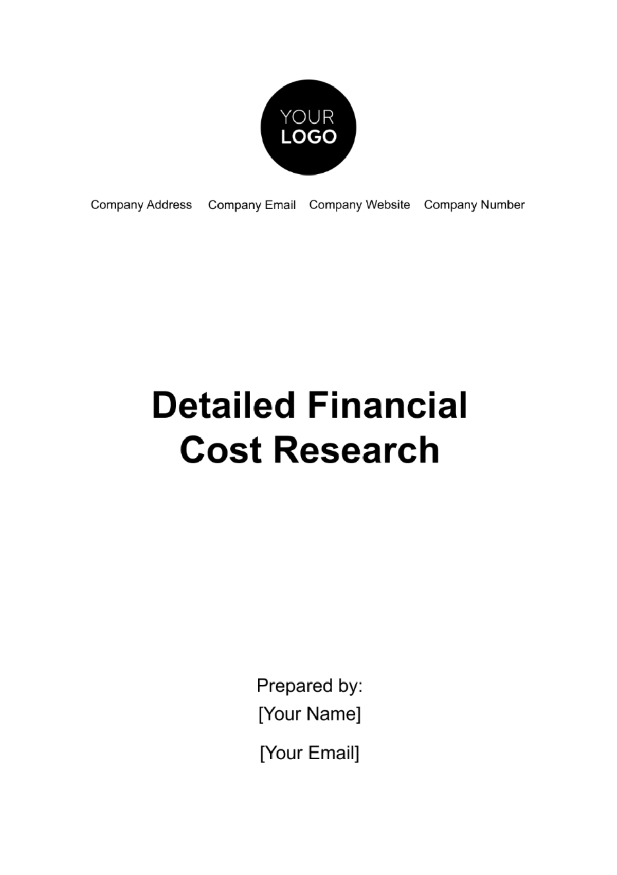 Detailed Financial Cost Research Template