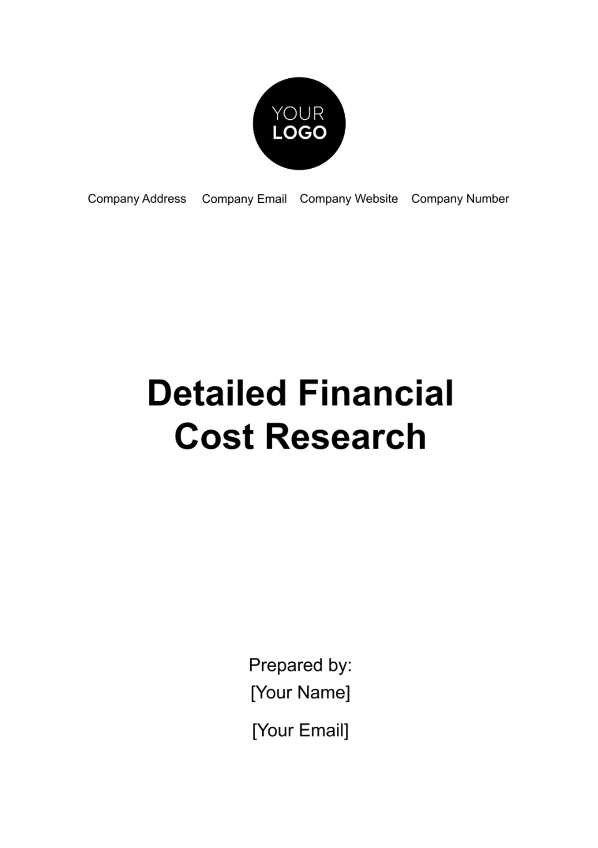 Detailed Financial Cost Research Template