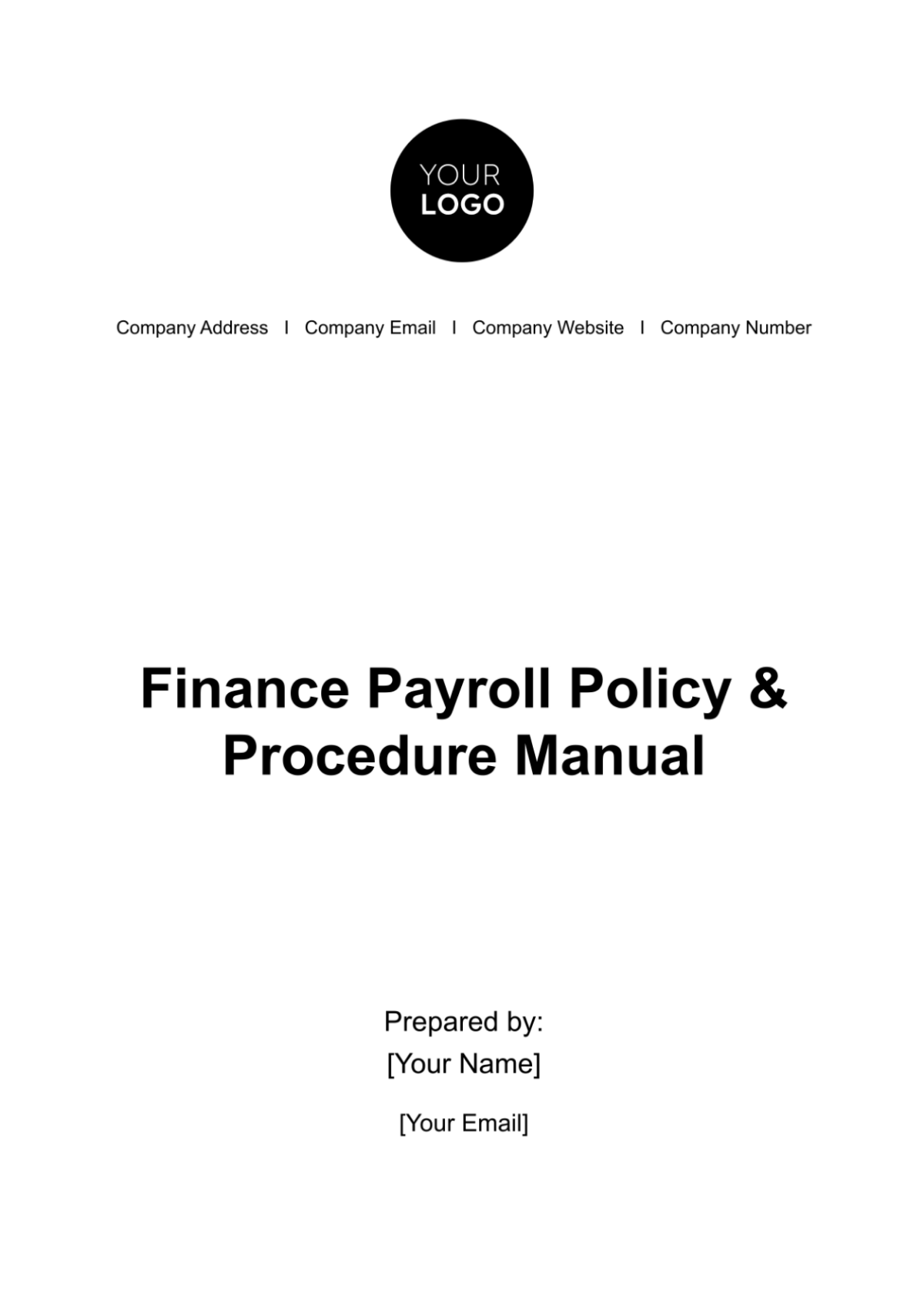 Finance Payroll Policy & Procedure Manual Template