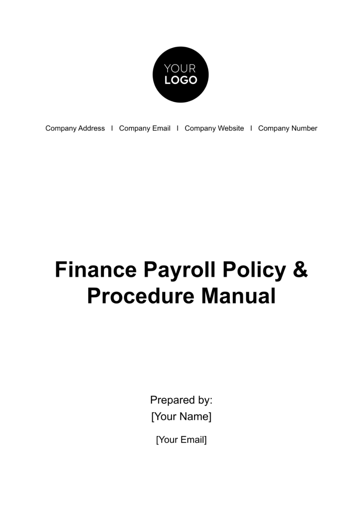 Finance Payroll Policy & Procedure Manual Template