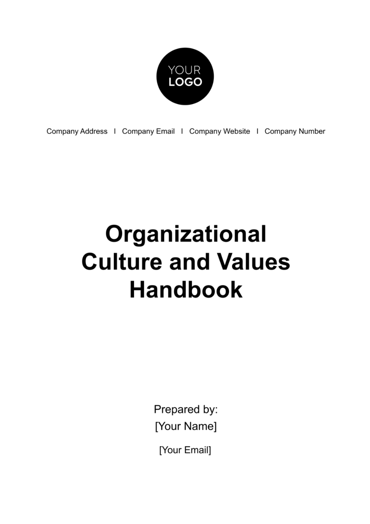 Organizational Culture and Values Handbook HR Template - Edit Online & Download