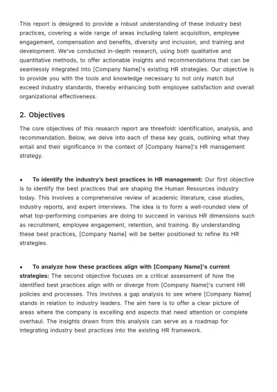 Free Detailed Research on Industry Best HR Practices Template to Edit Online