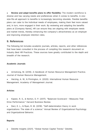 Free Detailed Research on Industry Best HR Practices Template to Edit Online