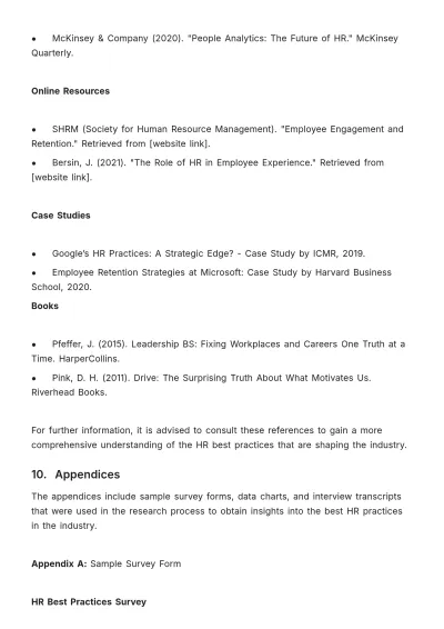 Free Detailed Research on Industry Best HR Practices Template to Edit Online