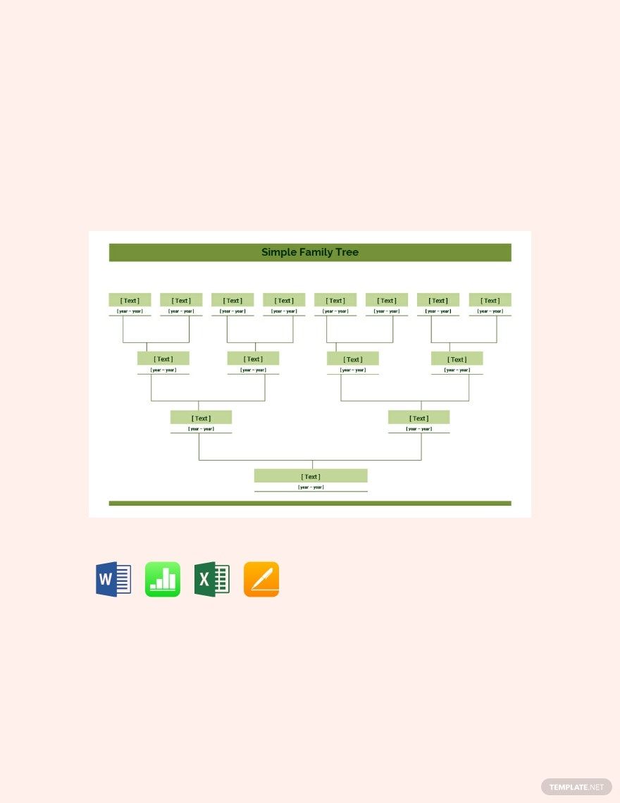 Simple Family Tree Template in Word, Google Docs, Excel, Apple Pages, Apple Numbers