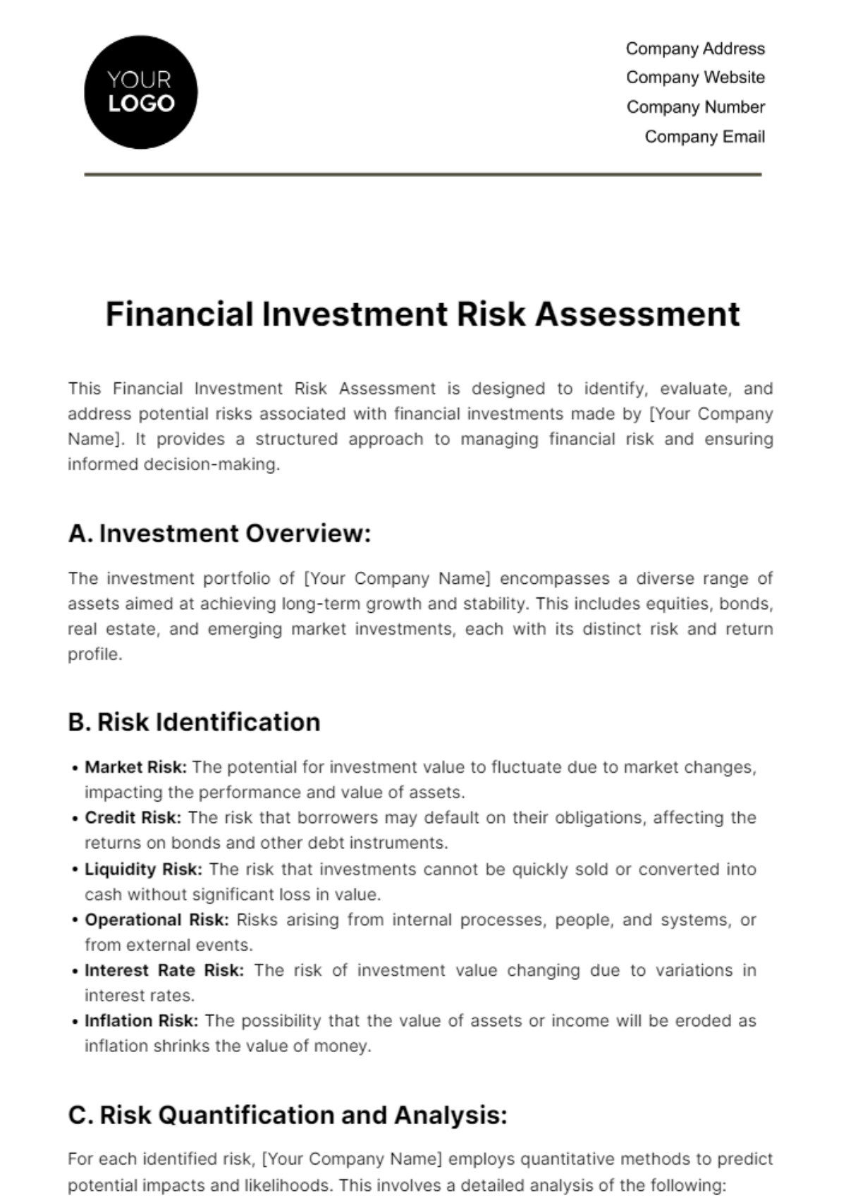 Free Finance Payroll Assessment Template