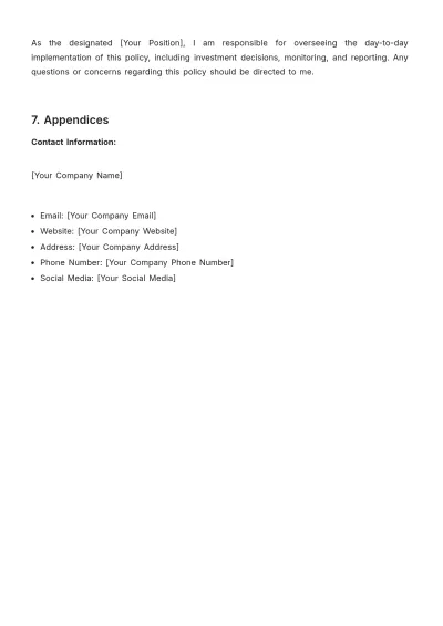 Free Financial Investment Policy Outline Template to Edit Online