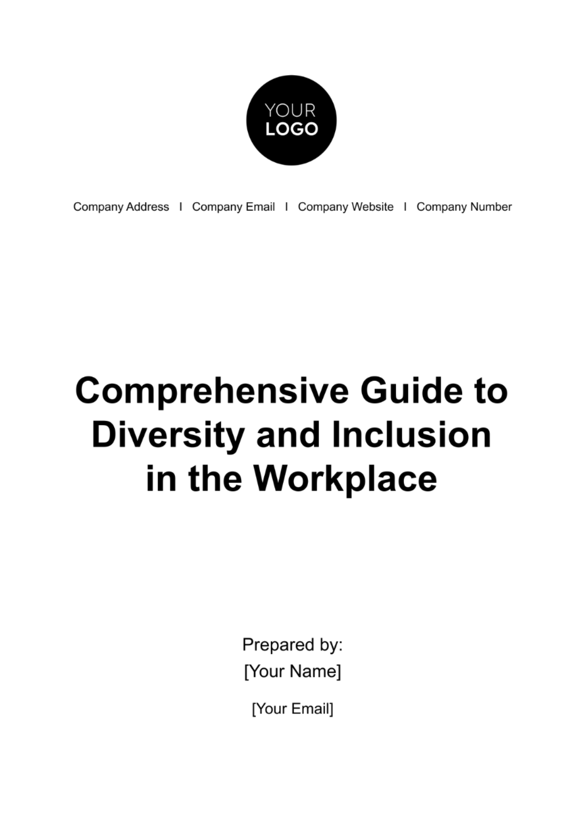 Comprehensive Guide to Diversity and Inclusion in the Workplace HR Template