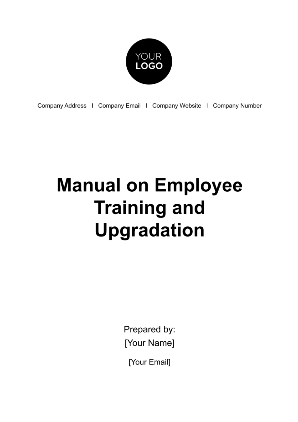 Manual on Employee Training and Upgradation HR Template