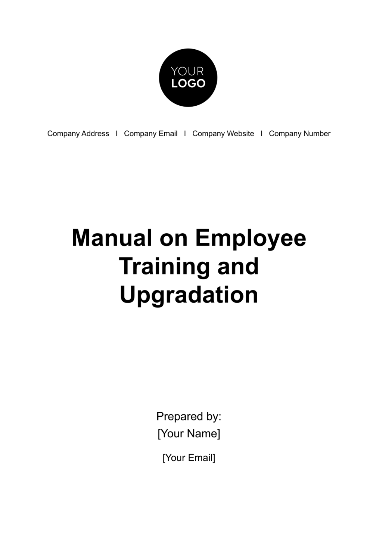 Manual on Employee Training and Upgradation HR Template - Edit Online & Download