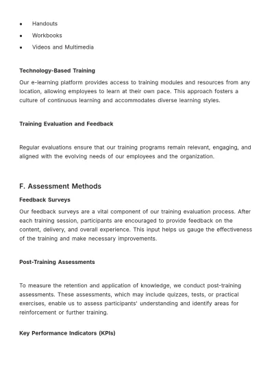 Free Manual on Employee Training and Upgradation HR Template to Edit Online