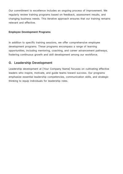 Free Manual on Employee Training and Upgradation HR Template to Edit Online