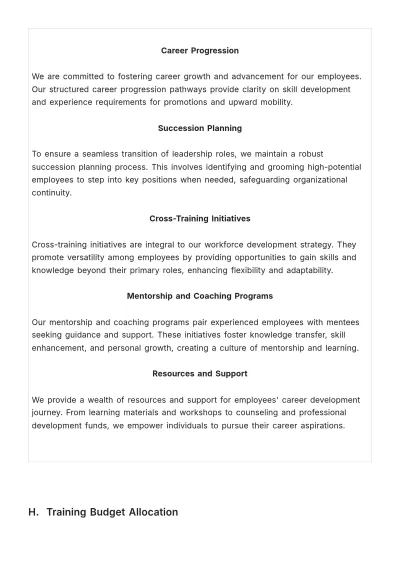 Free Manual on Employee Training and Upgradation HR Template to Edit Online