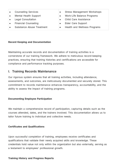 Free Manual on Employee Training and Upgradation HR Template to Edit Online