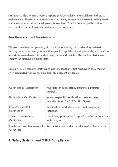 Free Manual on Employee Training and Upgradation HR Template to Edit Online