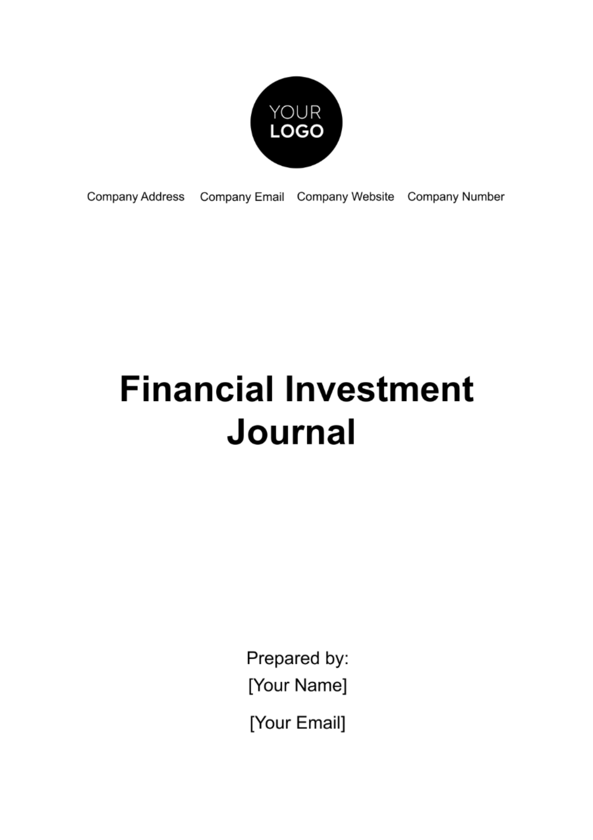 Financial Investment Journal Template