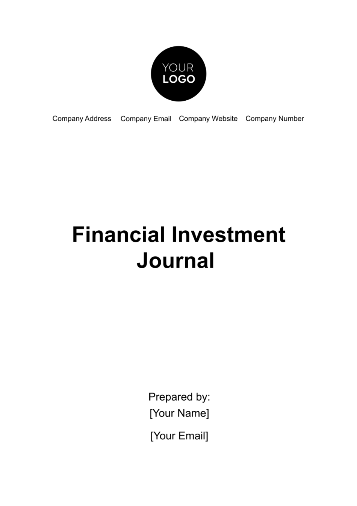 Financial Investment Journal Template