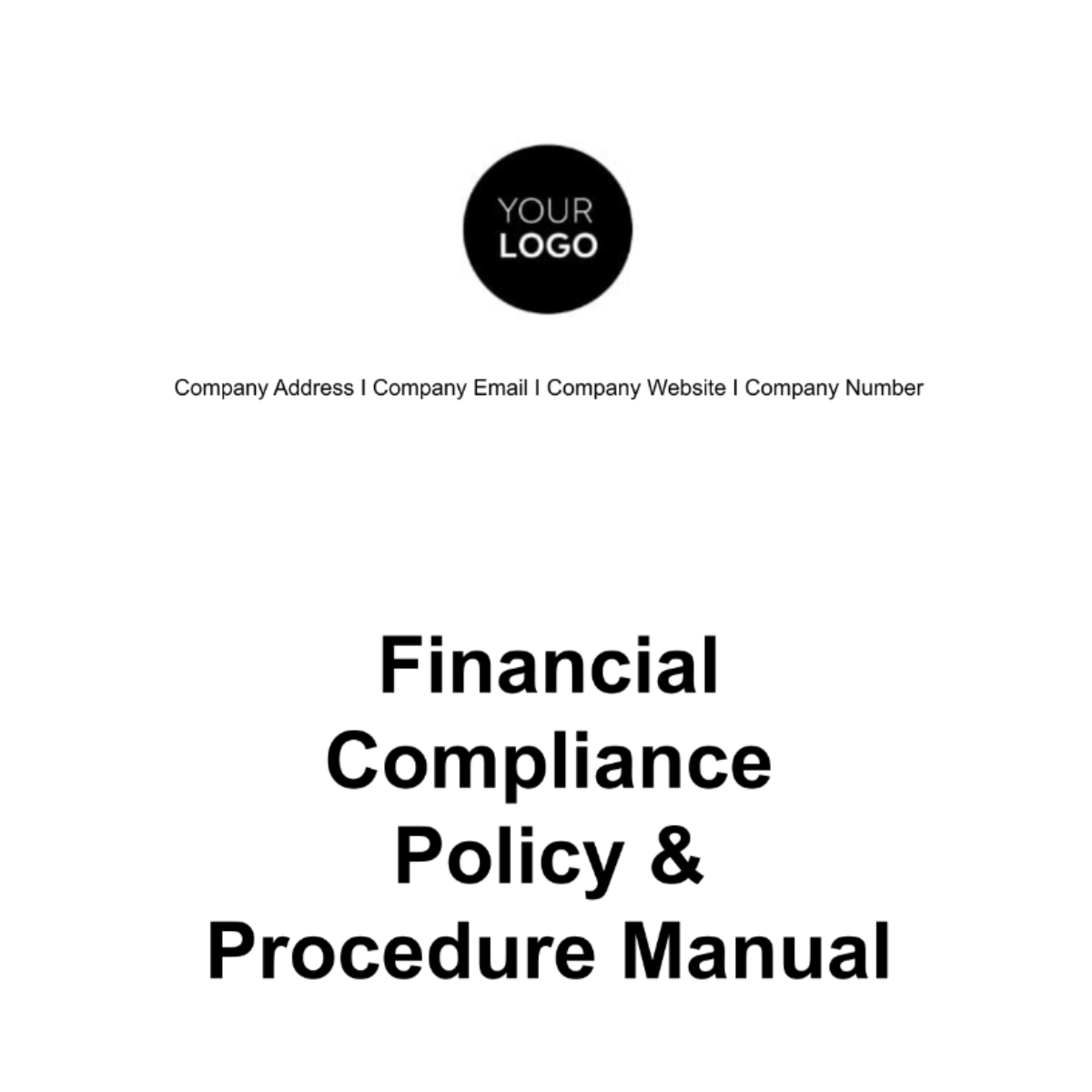 Financial Compliance Policy & Procedure Manual Template