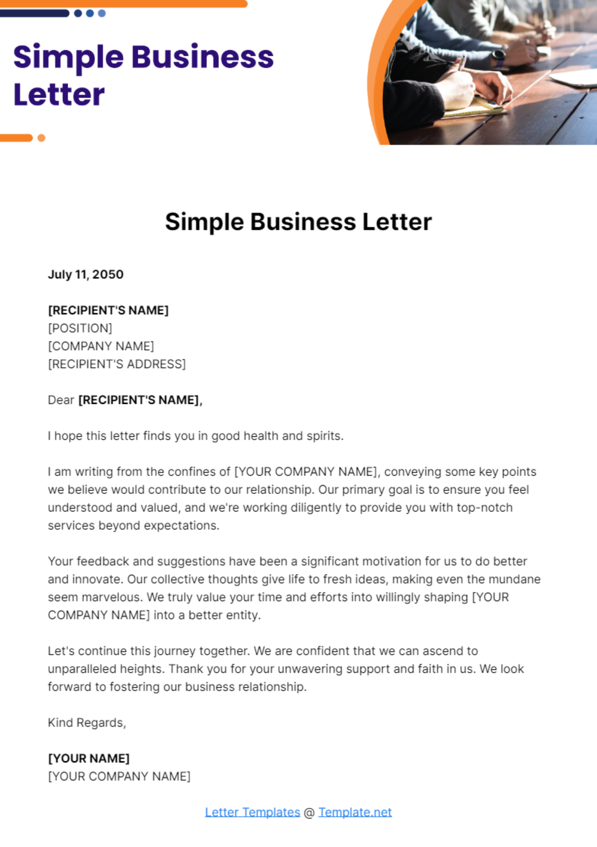 Free Simple Business Letter Template