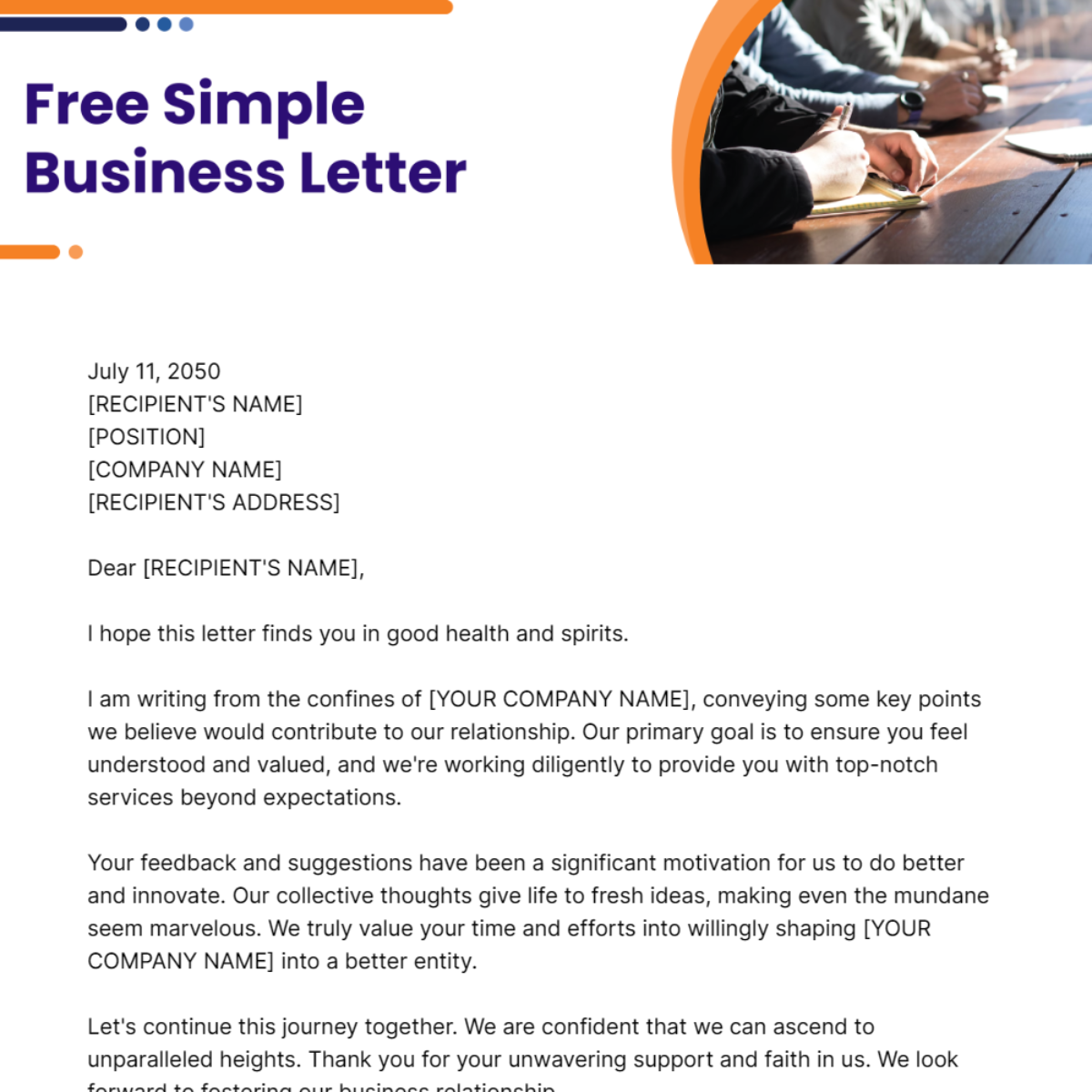 Simple Business Letter Template
