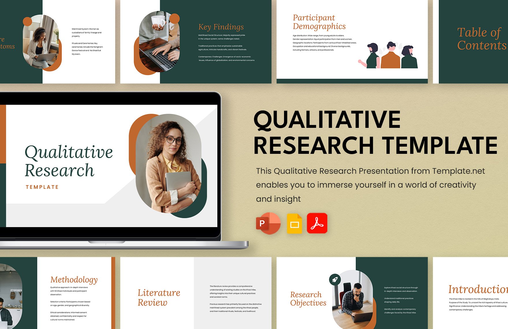 Qualitative Research Template in PDF, PowerPoint, Google Slides