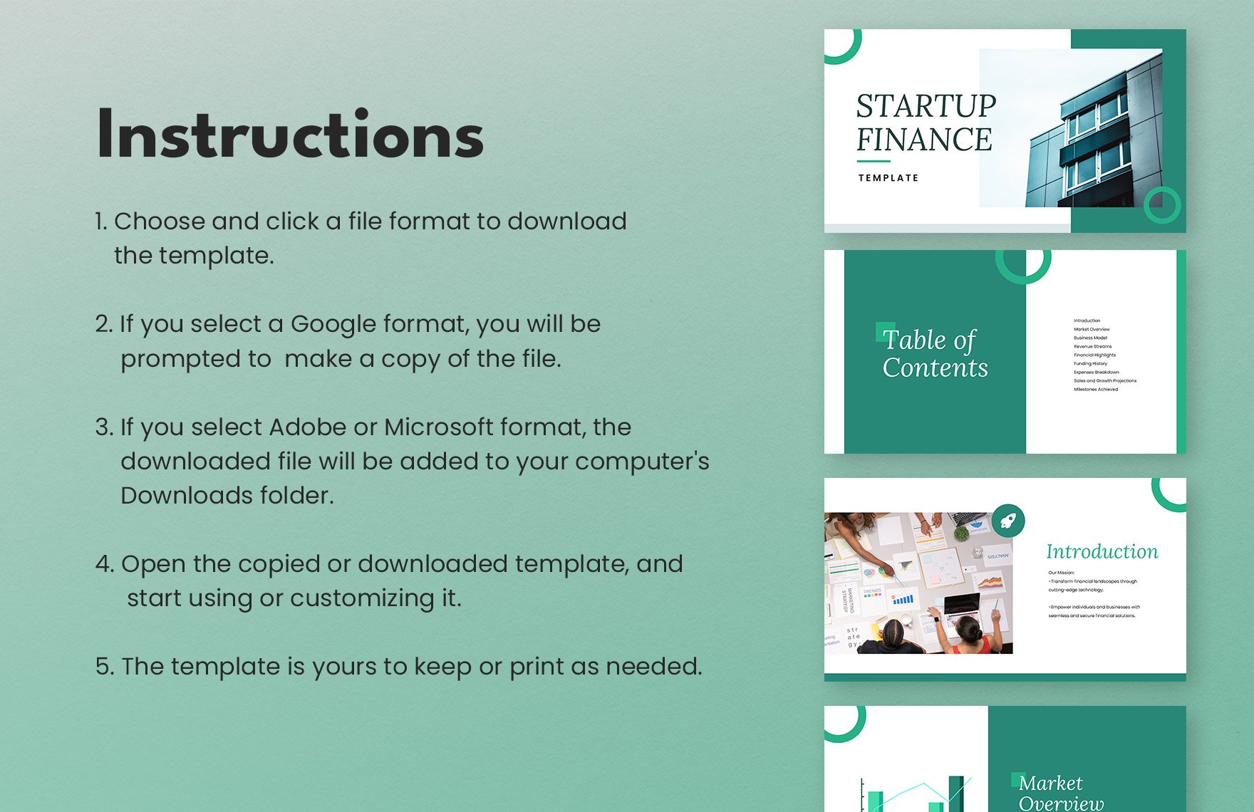 Startup Finance Template