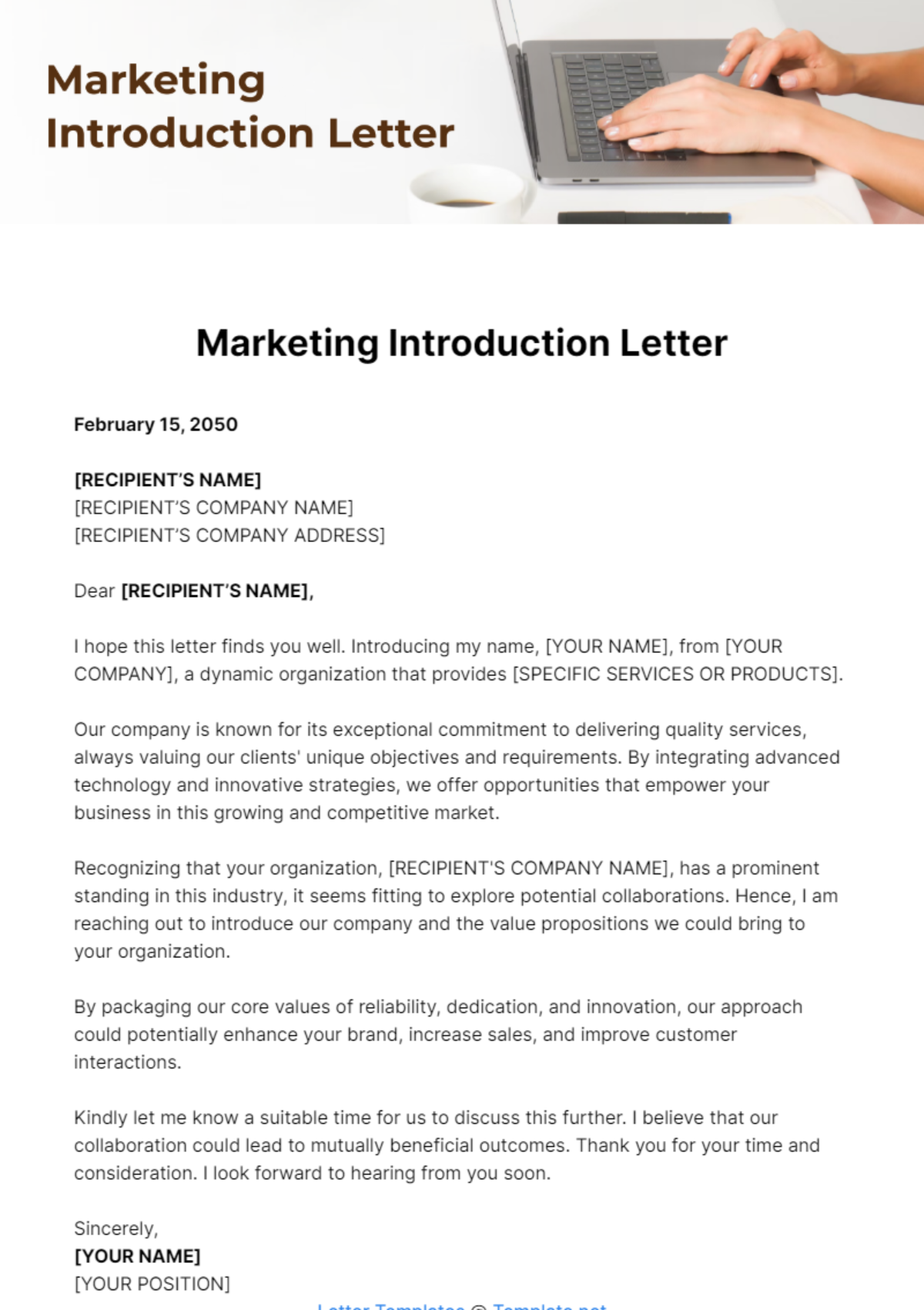 Marketing Introduction Letter Template