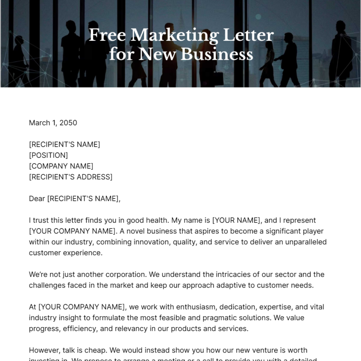 Marketing Letter for New Business Template