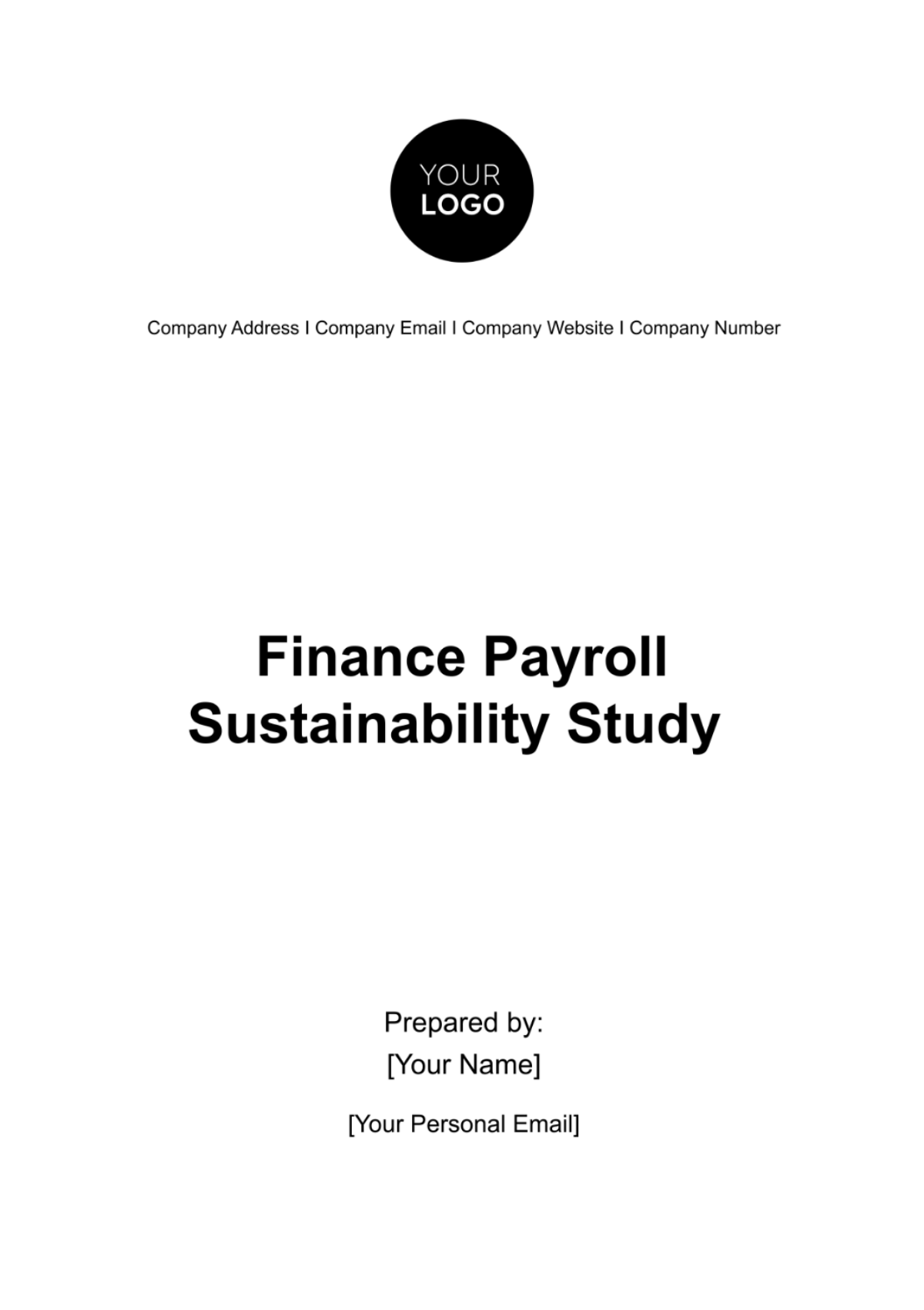 Finance Payroll Sustainability Study Template