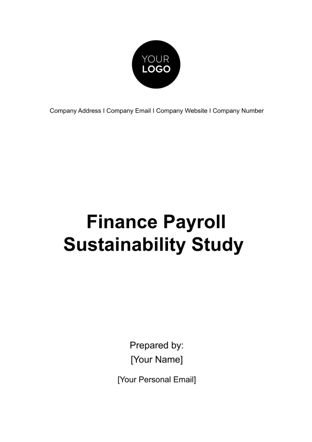 Finance Payroll Sustainability Study Template