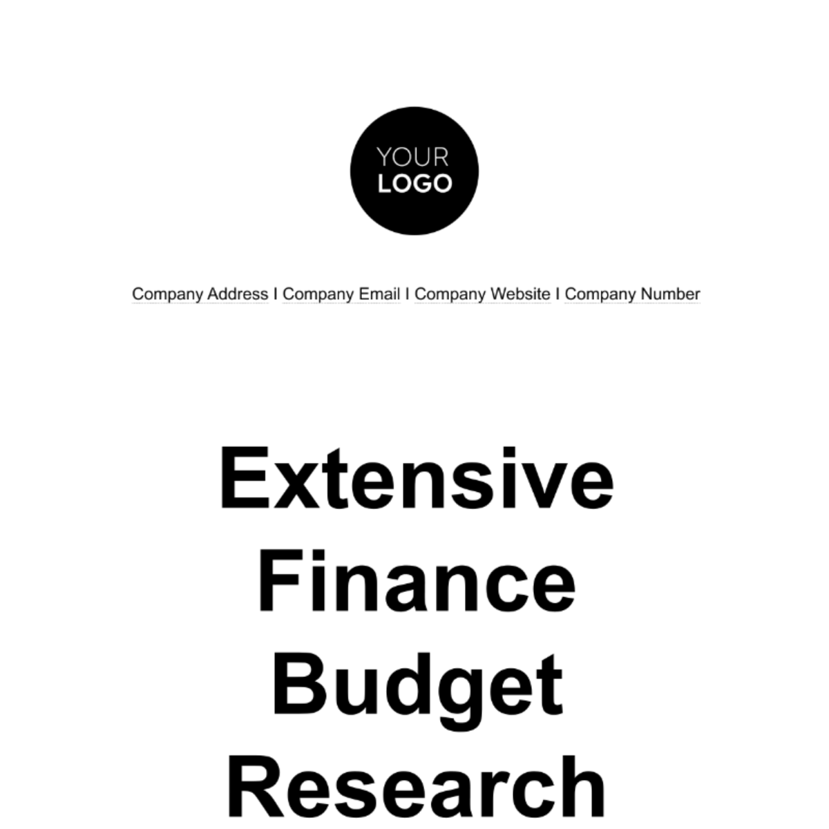 Extensive Finance Budget Research Template