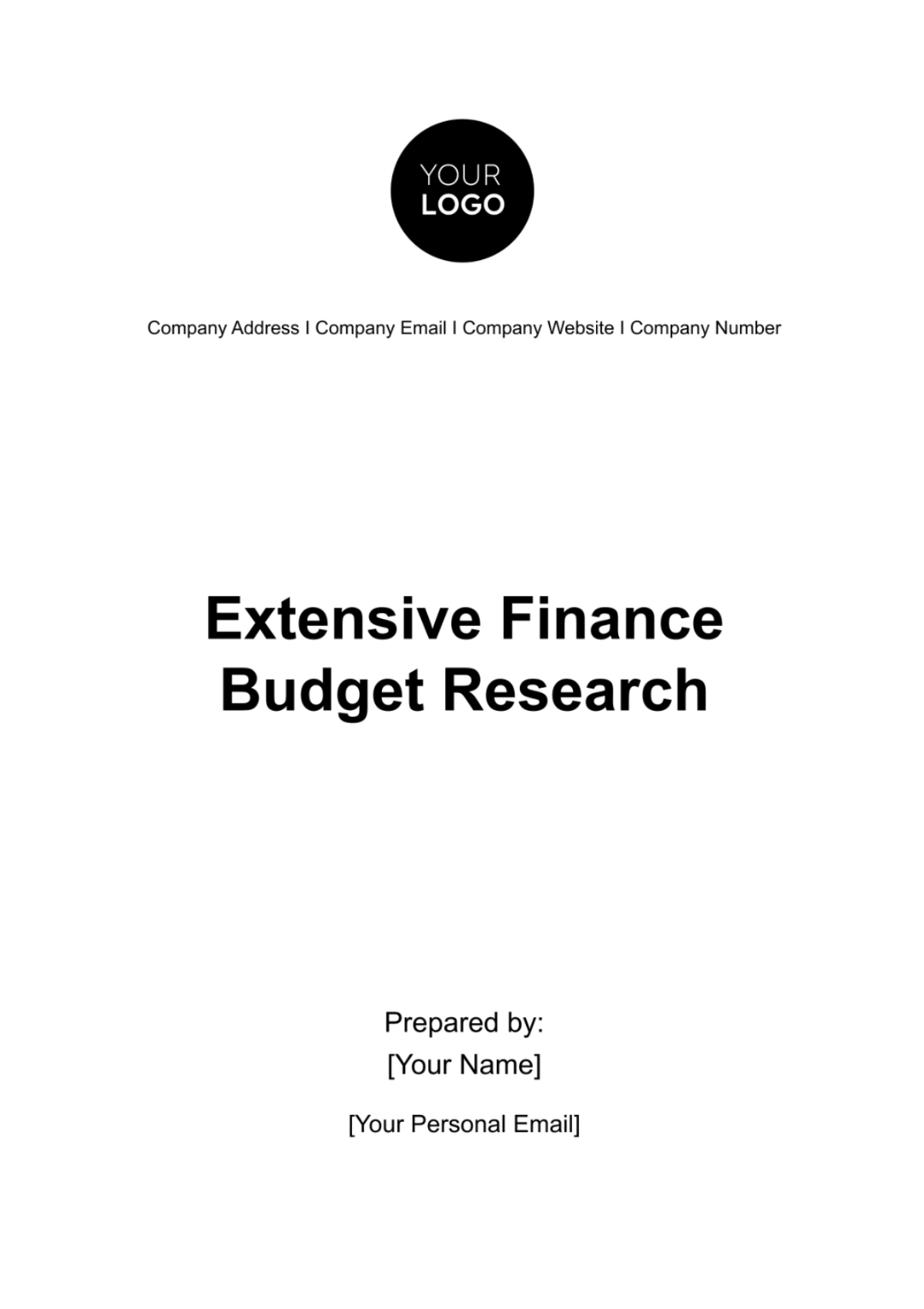 Extensive Finance Budget Research Template