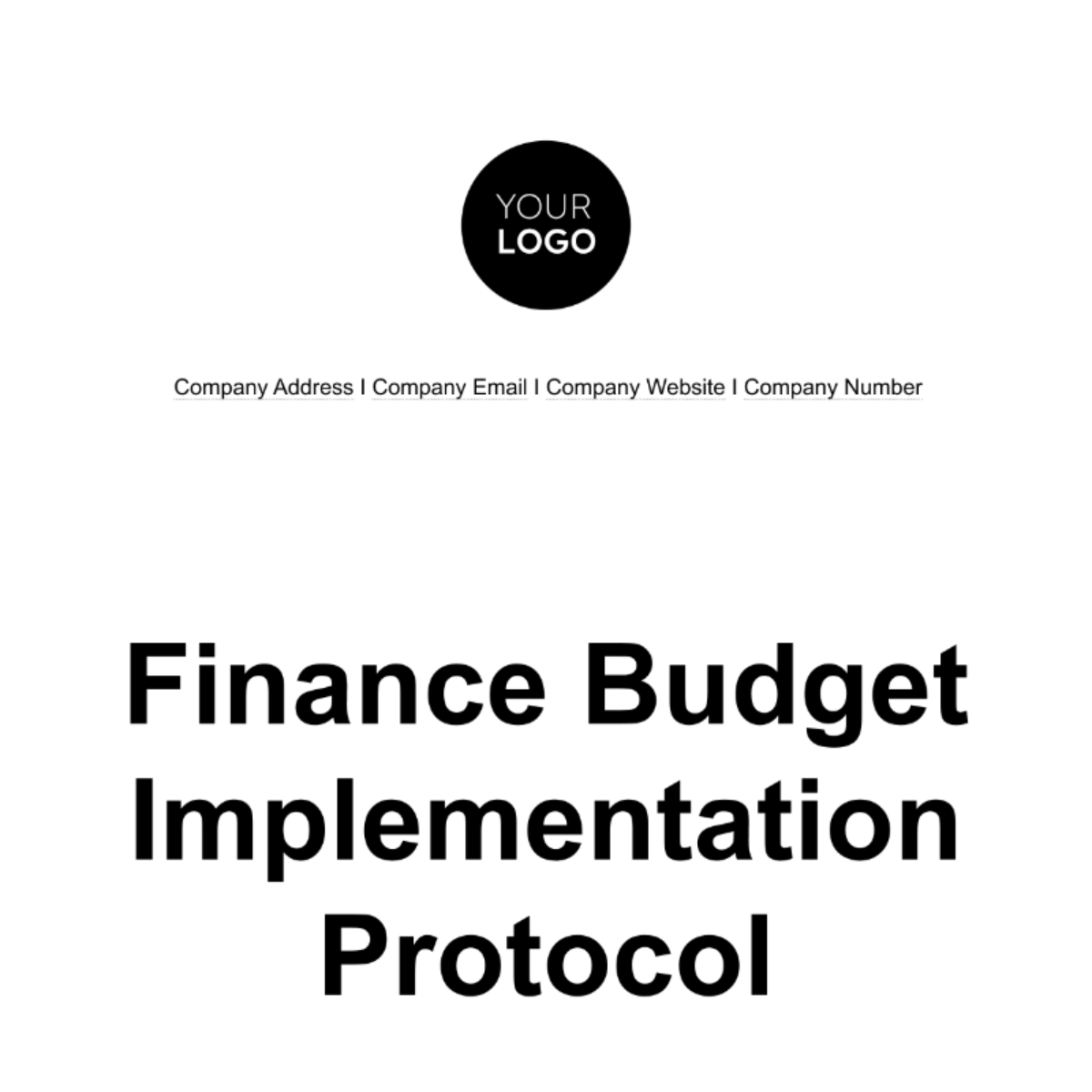 Free Finance Budget Implementation Protocol Template