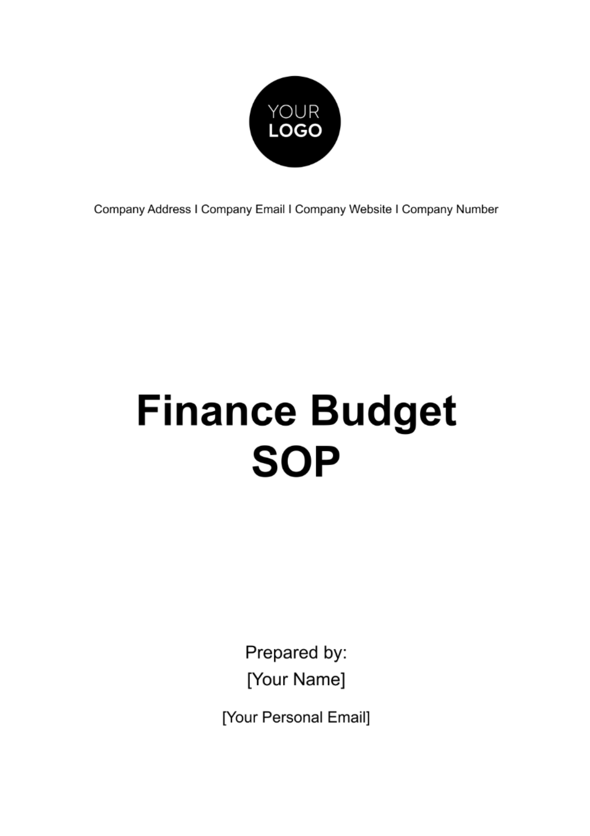 Free Finance Budget SOP Template