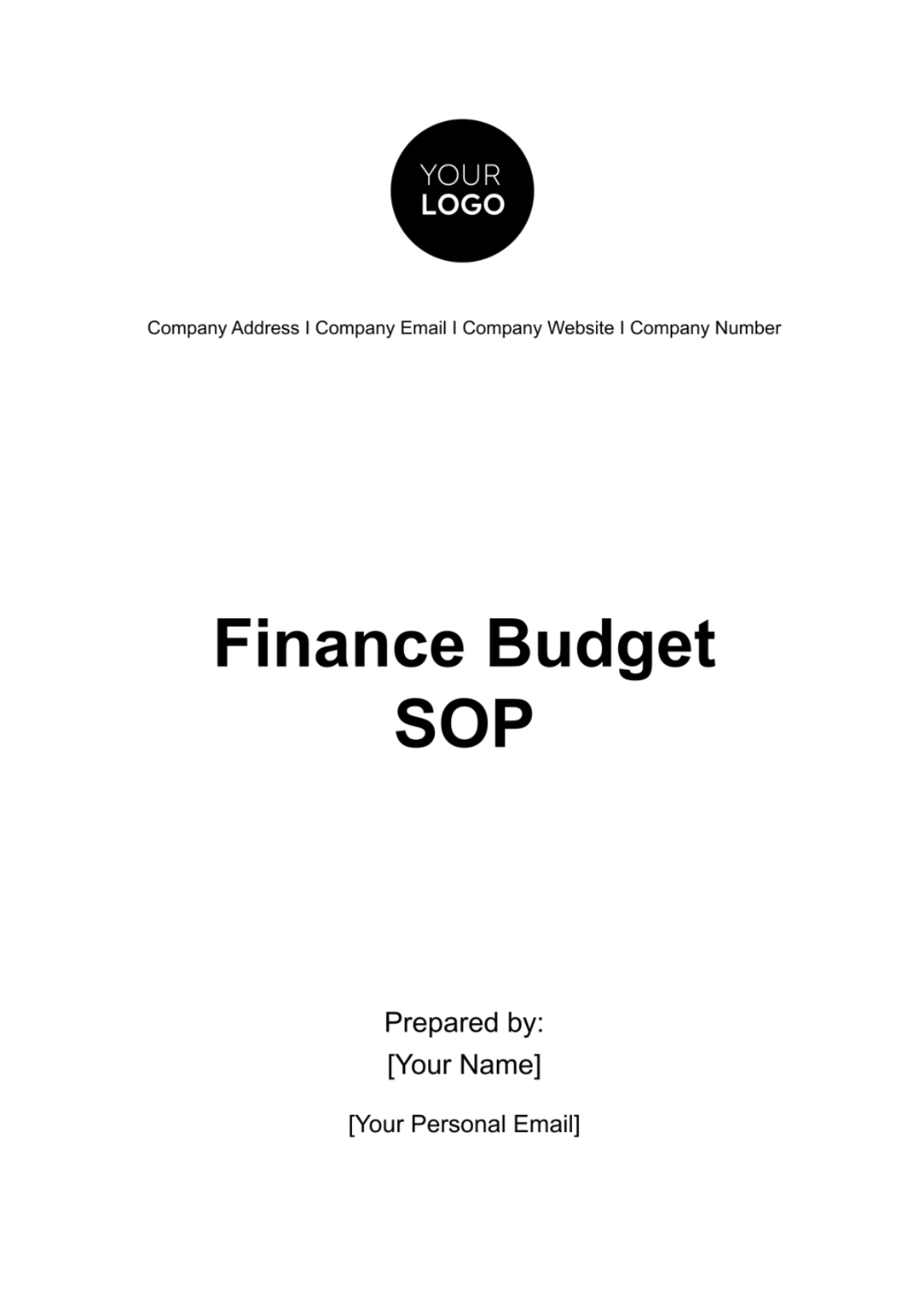 Finance Budget SOP Template