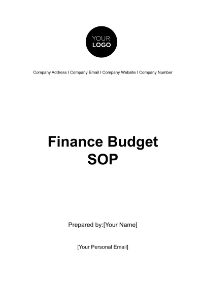 Free Finance Budget SOP Template to Edit Online