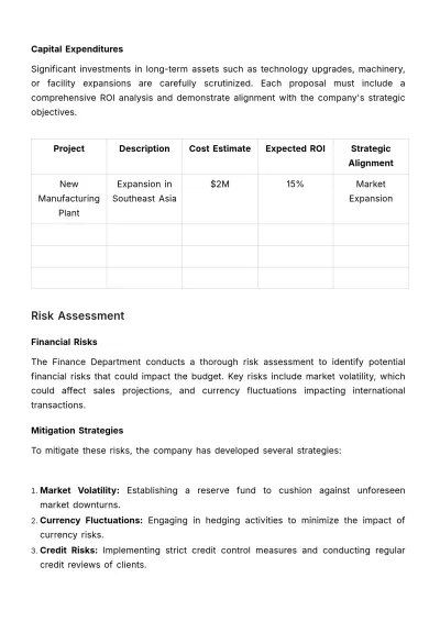 Free Finance Budget SOP Template to Edit Online