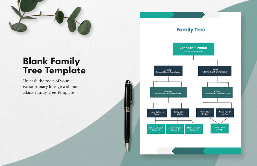 Blank Family Tree in Word, Google Docs, PDF