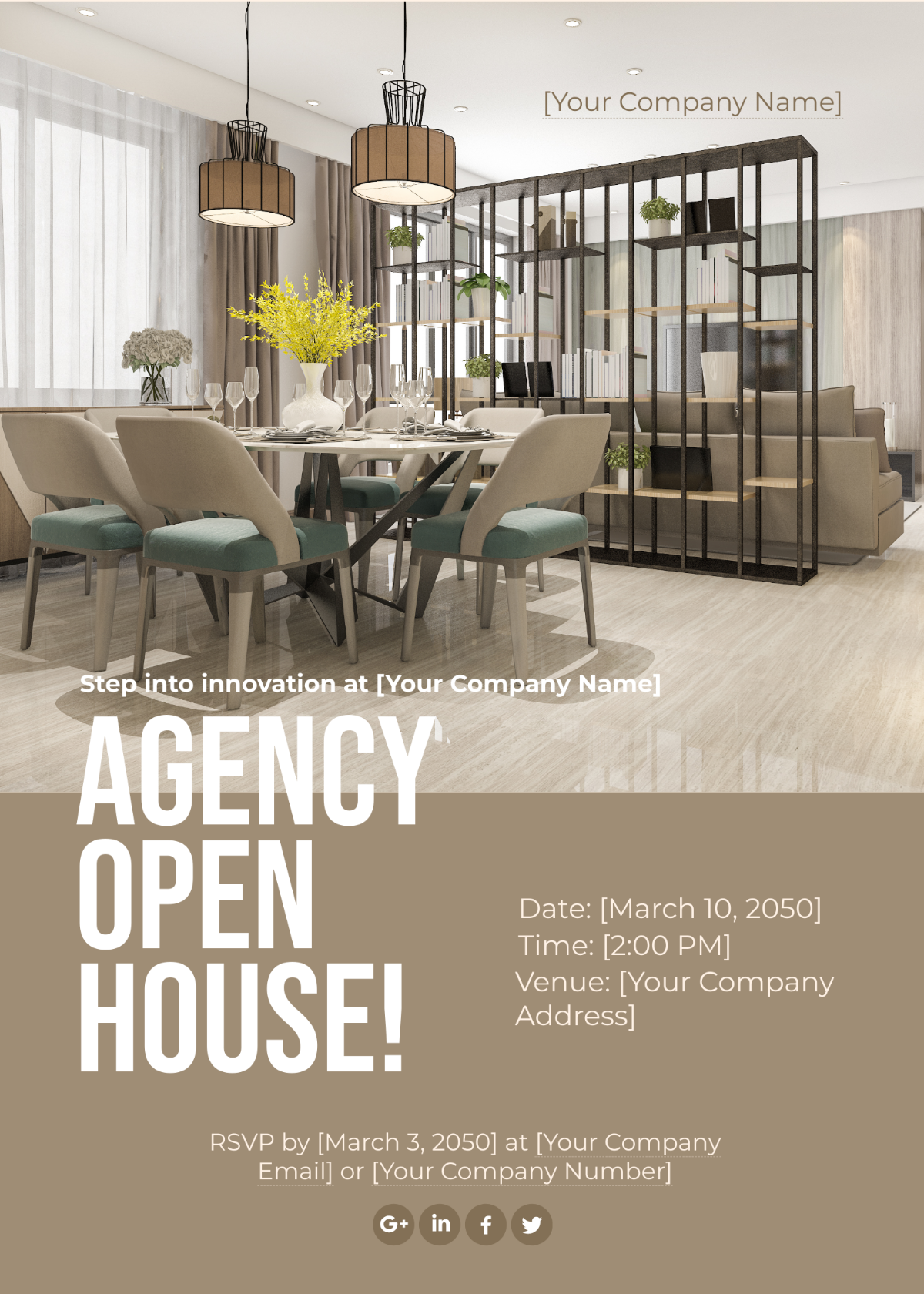 Agency Open House Invitation Card Template