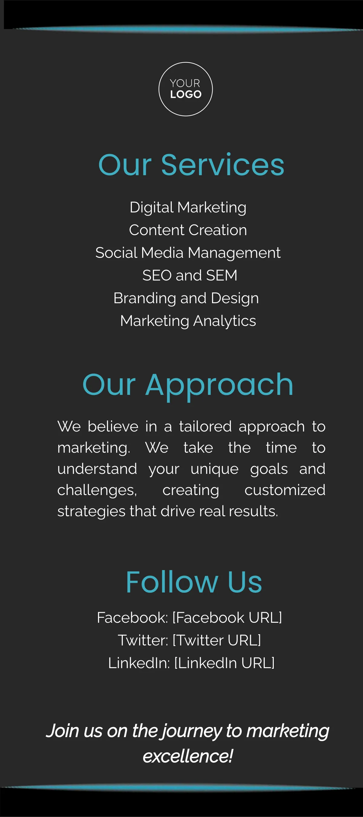 Free Marketing Corporate Profile Rack Card Template to Edit Online