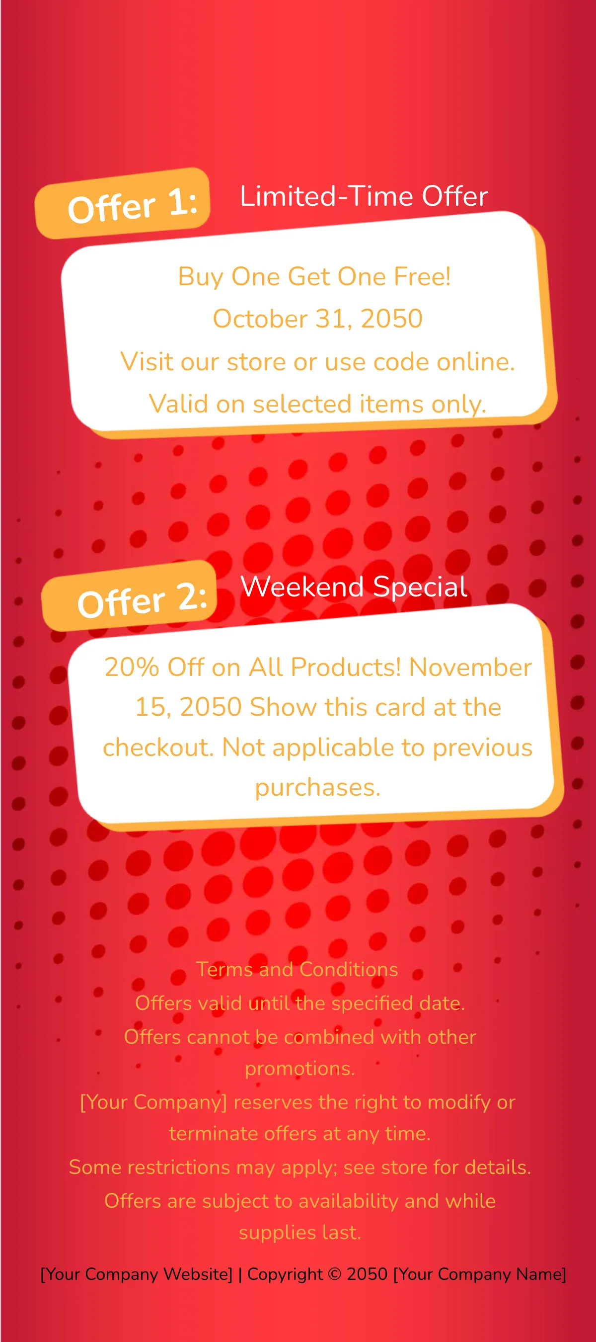 Free Marketing Promotional Offers Rack Card Template to Edit Online