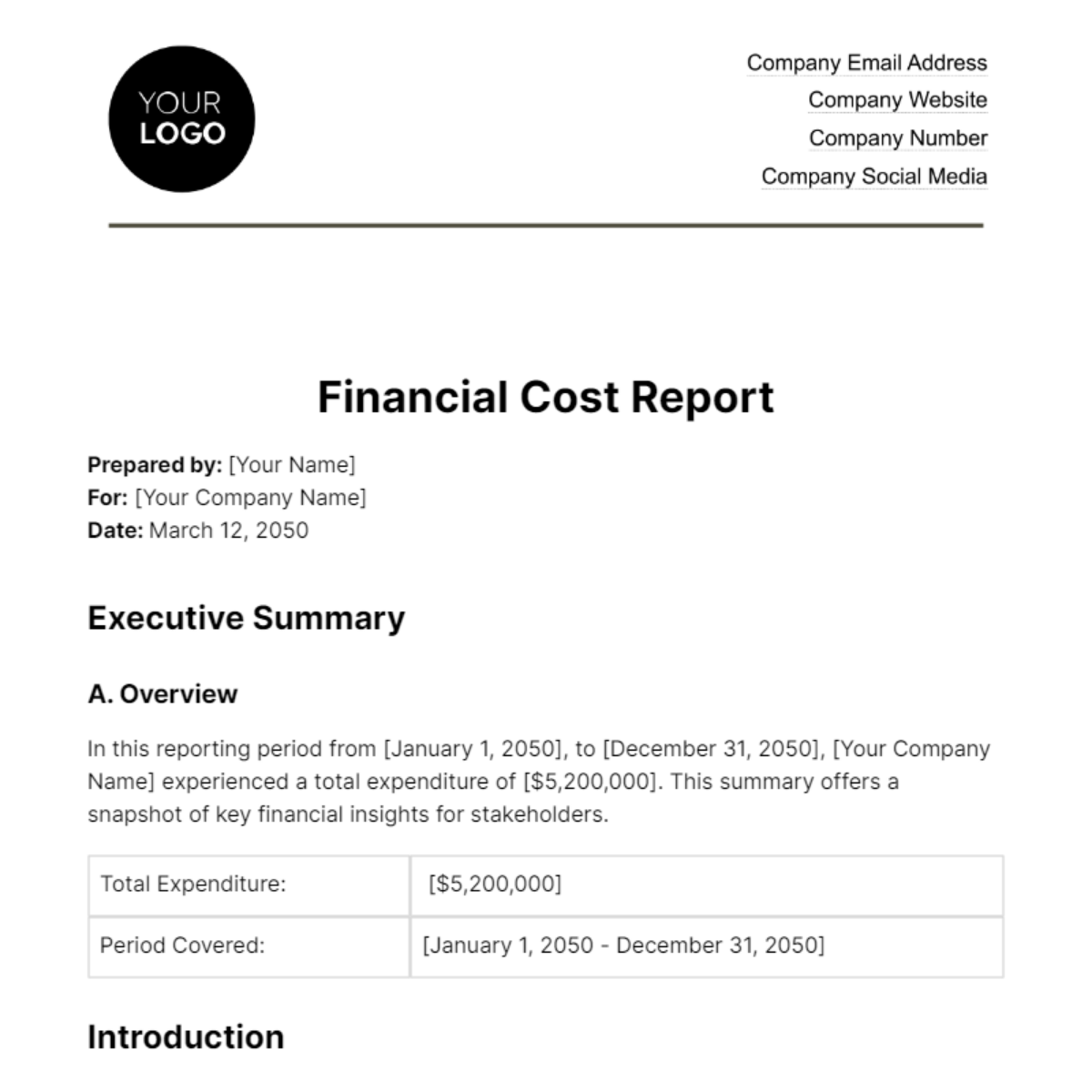 financial-cost-report-template-edit-online-download-example