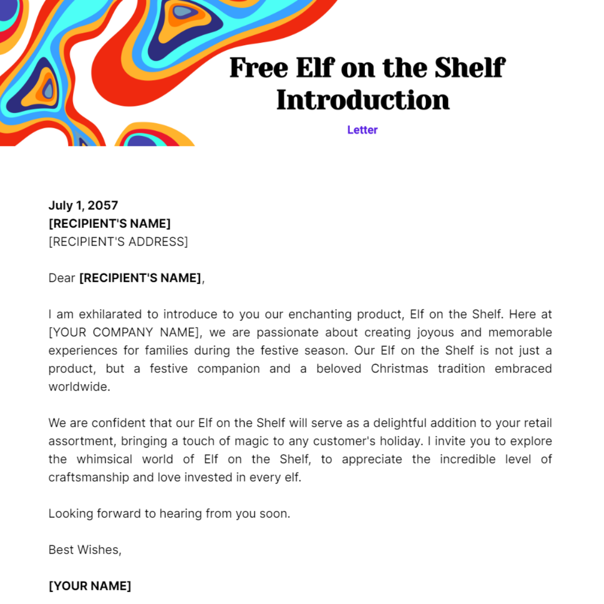 Elf on the Shelf Introduction Letter Template